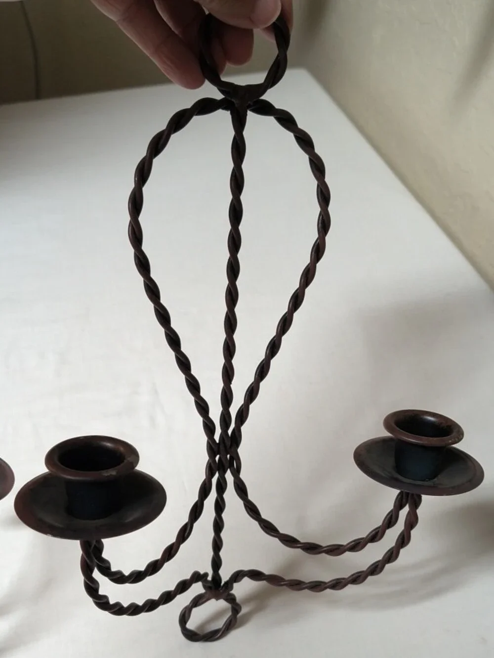 Rustic Twisted Metal Wall Candle Sconces - Brown (Pair) Western Cowboy